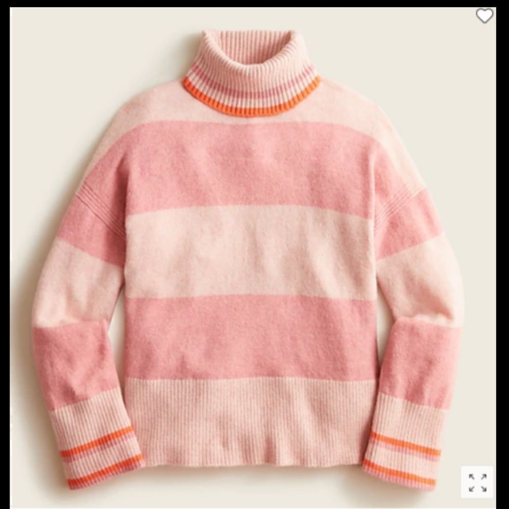 J Crew Striped Turtleneck Supersoft Yarn Sweater NWT